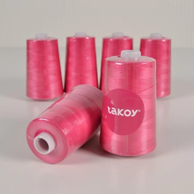 Takoy Overlock / coverlock polyesterová niť TKY 5000 farba fuchsia