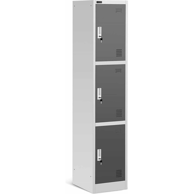 Fromm & Starck Метално шкафче за съхранение - 3 отделения - сиво (star_mcab_05)