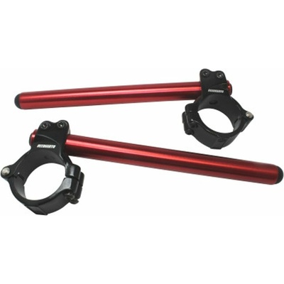 ACCOSSATO Aluminium-forged clip-ons ACCOSSATO CP003 with metal clamp composed of 2 half-rings 10 degrees inclination, red