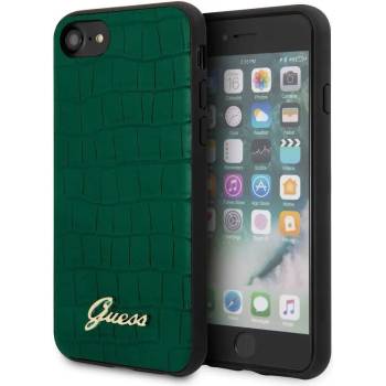 Image 1 of GUESS Croco Cover - дизайнерски кожен кейс за iPhone SE (2020), iPhone 8, iPhone 7 (зелен)