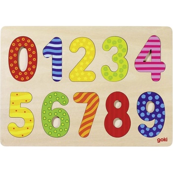 Image 1 of Goki Дървен пъзел Goki - Числата от 0 до 9 (57574)