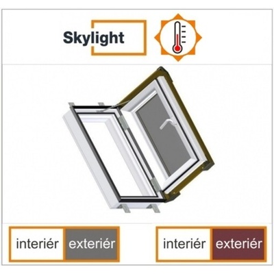 DOBROPLAST - SKYLIGHT LOFT PREMIUM plastový střešní výlez PVC 4/7 - 45/73cm