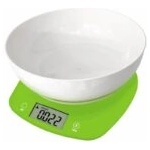 Rosberg Кухненска везна с купа Rosberg R51651Q, До 5 кг, 2 x AAA, LED екран - Зелен (5R51651QGN) - technomani Кухненски везни