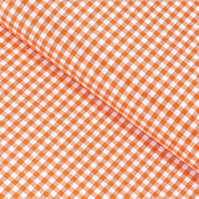Dekoračná látka Rebeka RE-006 Oranžovo-biela kocka malá - šírka 140 cm