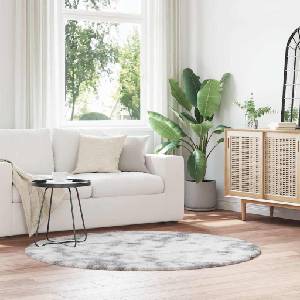 vidaXL Шаги килим с дълъг косъм, NAVARRA, светлосив, 160x160 см (4102914)