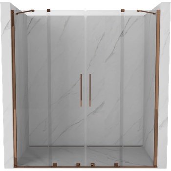 Mexen Velar Duo плъзгащи се врати за душ 200 cm, прозрачно, розово злато - 871-200-000-02-60 (871-200-000-02-60)