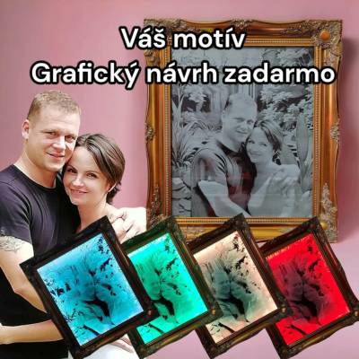 Gravírovaný osvetlený obraz