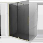 Mexen Velar плъзгаща се душ стена Walk-in 140 x 200 cm, графит 8 mm, златна четкане - 871-140-000-43-55 (871-140-000-43-55)
