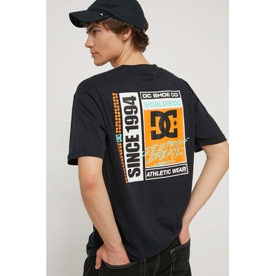 DC Памучна тениска dc в черно с принт (adyzt05367)