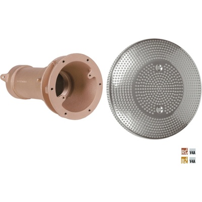 Hugo Lahme sací těleso pro atrakce z červeného bronzu, s nerezovým (V4A) sacím sítem, DN=65 mm, připojení G2½, 350 mm