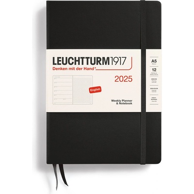 Leuchtturm1917 Medium Hardcover A5 Týdenní 2025 Black