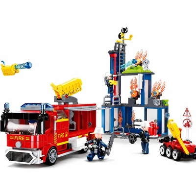 Sluban B0967 Velký požární vůz s dělem a pojízdným robotem