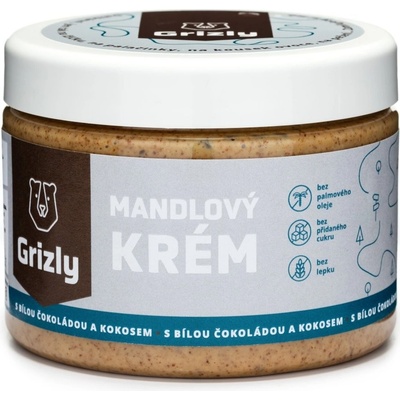 GRIZLY Mandlový krém s bílou čokoládou a kokosem 500 g