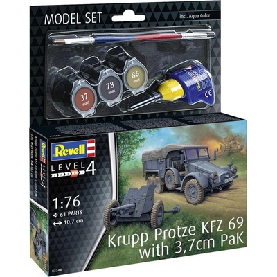 REVELL ModelSet military 63344 Krupp Protze Kfz 69 with 3.7cm Pak 1:76
