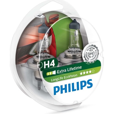 Philips LongLife EcoVision 12V H4 60/55W P43T 2 ks