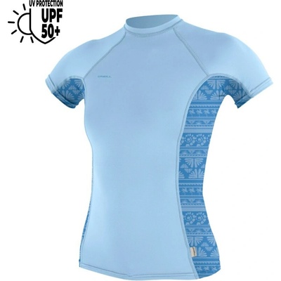 O'Neill Wms Hyperfreak Skins SS Rash Guard chambray blue/surf abstract
