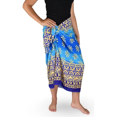 Thajsko Sarong Pareo BUN OMBRE kvietok modrá