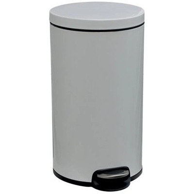 MERIDA KIB416 Odpadkový Kôš s pedálom SILENT, kovový, biely, 30 l