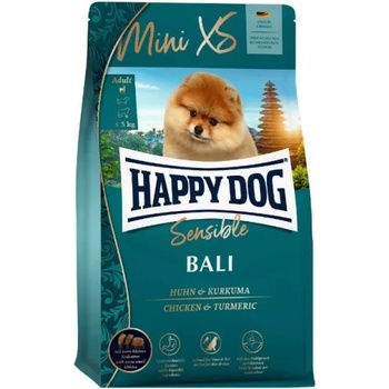 Happy Dog Mini XS Bali - храна за кучета от дребни породи, за здрава кожа и козина, намалява миризмата от изпражненията, с пиле с куркума, 0, 300 кг, Германия - 60945