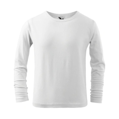 MALFINI Fit-T LS детска тениска с дълъг ръкав, бяла (12100)