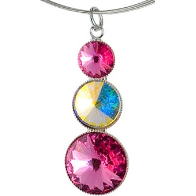 Klimm Rivoli se Swarovski Elements s třemi kameny rose 1616