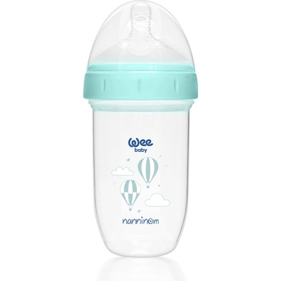 Wee Baby Антиколик шише Wee Baby - Nanninom, 250 ml, синьо (645)