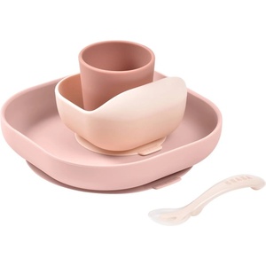 Beaba 4-Piece Silicone Dinner Set комплект за хранене Cotton Candy 4m+