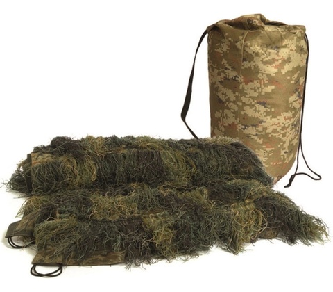 Mil-tec Ghillie maskovací síť, woodland 1,4x1 m