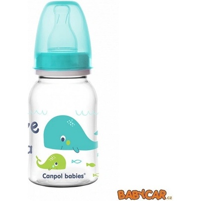 Canpol babies láhev s potiskem Love & Sea tyrkysová 120 ml