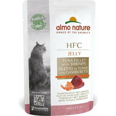 Almo Nature HFC in Jelly s tuňákem a krevetami 24 × 55 g
