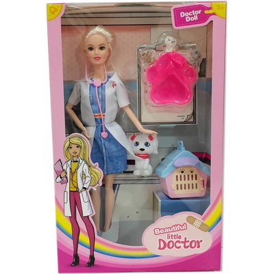 КУКЛА ВЕТЕРИНАР С КУЧЕНЦЕ И КЛЕТКА