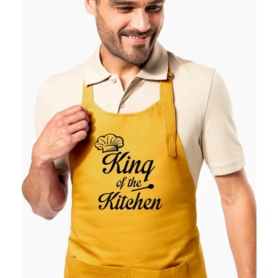 Kariban HobbyTriko Zástěra pro muže King of the Kitchen Hořčicová