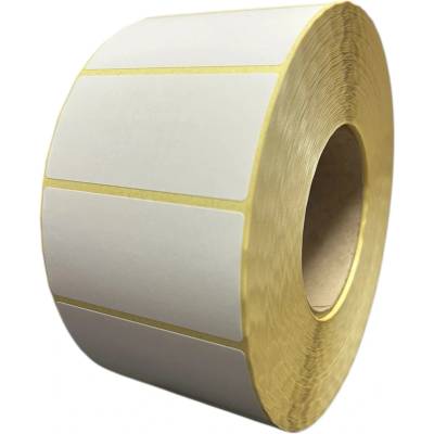 Papierová Etiketa 80 mm x 40 mm, Pololesklý papier, Biela, Dutinka 76 mm, 3500 ks/kotúč, Permanentné lepidlo, Priemer kotúča 173 mm
