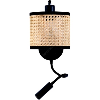 Image 1 of ZAMBELIS LIGHTS 20355 - LED стенна лампа 1xE27/40W + LED/3W/230V ратан (UN0815)