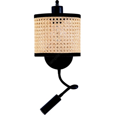 ZAMBELIS LIGHTS 20355 - LED стенна лампа 1xE27/40W + LED/3W/230V ратан (UN0815)