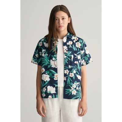 Gant Oleander Print Cotton Ss Shirt modrá