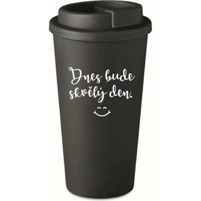 Giftela DNES BUDE SKVĚLÝ DEN. černý termohrnek 475 ml