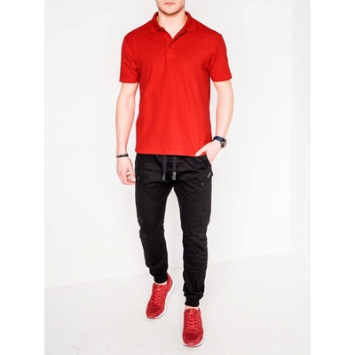 Ombre Clothing pánské tričko s límečkem Wiki červená
