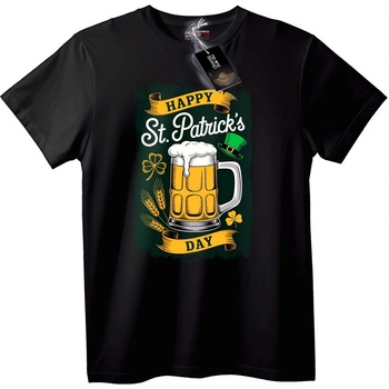 NOONEBRAND Тениска Весел St. Patrick's Day Бира - 2XL, Black