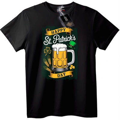 NOONEBRAND Тениска Весел St. Patrick's Day Бира - 2XL, Black