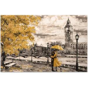 TopMebel Картина " Big Ben And Yellow Leaves" върху платно дигитален печат 125x80x3cm