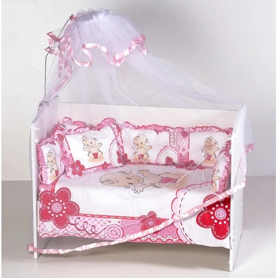 Балдахин за бебешко и детско легло розов