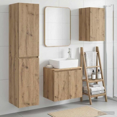 vidaXL Комплект мебели за баня 3 бр. Дъб артизан 33 x 34, 5 x 160 см (3406082)