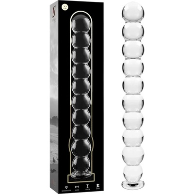 Ibiza Nebula Model 22 Dildo Borosilicate Glass 21.5 x 2.5 cm Clear