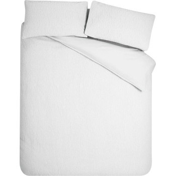 Catherine Lansfield Бяло единично крепово спално бельо 135x200 cm Crinkle Seersucker - Catherine Lansfield (BD/60653/W/SQS/WH)