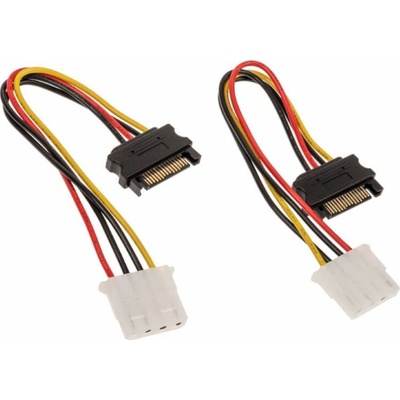 AKASA SATA redukce napájení na 4pin Molex, 15cm, 2ks v balení – Hledejceny.cz