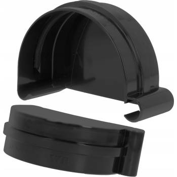 Bryza Čelo žľabu levé plastové Ø 125 mm RAL 9005 čierné