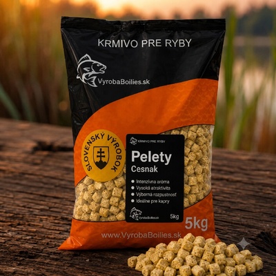 VyrobaBoilies.sk Kŕmne pelety 1 kg 5 mm Cesnak