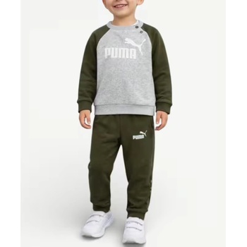 PUMA Essentials Minicats Raglan Tracksuit Grey/Green