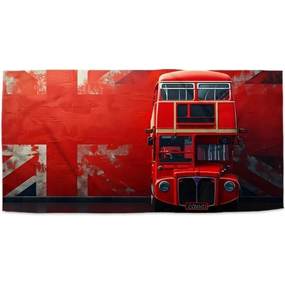 Sablio Uterák Červený poschodový autobus Vlajka 70 x 140 cm